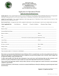 Application for Operational Permit - Palm Beach County, Florida