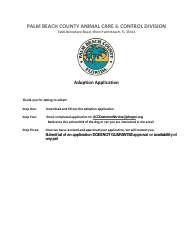 Document preview: Adoption Application - Palm Beach County, Florida