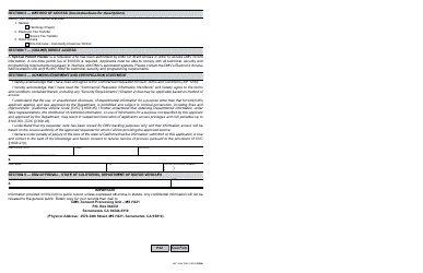 Form INF1106V Commercial Requester Account Service Provider Application - California, Page 2