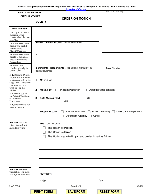 Form MN-O705.4  Printable Pdf