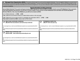 Form HSD100 Application for Assistance - New Mexico, Page 11