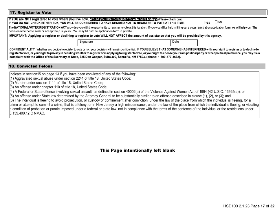 Form HSD100 Application for Assistance - New Mexico, Page 17