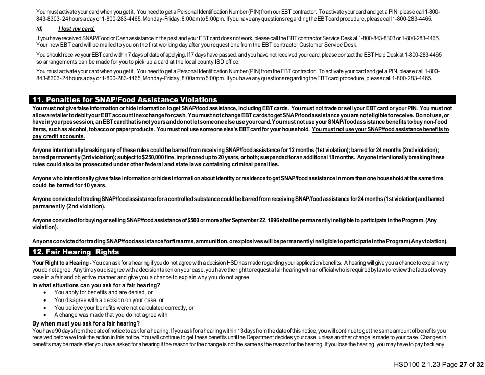 Form HSD100 Application for Assistance - New Mexico, Page 26