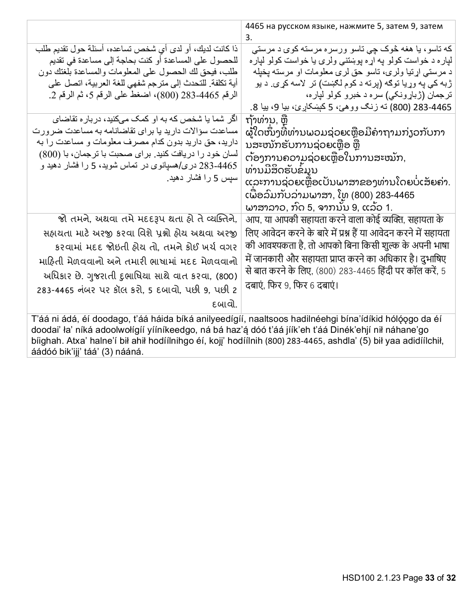 Form HSD100 Application for Assistance - New Mexico, Page 32