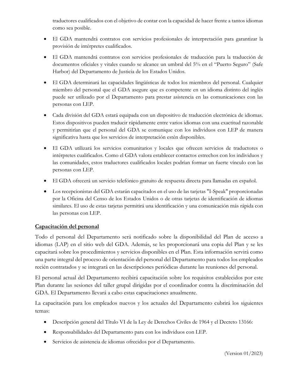 Plan De Acceso a Idiomas - Georgia (United States) (Spanish), Page 8