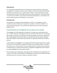 Quejas Ante El Estado Sobre Educacion Especial: Procedimientos Y Formularios Modelo - Michigan (Spanish), Page 11