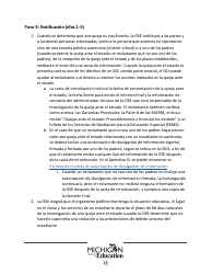 Quejas Ante El Estado Sobre Educacion Especial: Procedimientos Y Formularios Modelo - Michigan (Spanish), Page 13