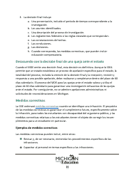 Quejas Ante El Estado Sobre Educacion Especial: Procedimientos Y Formularios Modelo - Michigan (Spanish), Page 16