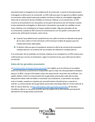 Quejas Ante El Estado Sobre Educacion Especial: Procedimientos Y Formularios Modelo - Michigan (Spanish), Page 18