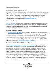 Quejas Ante El Estado Sobre Educacion Especial: Procedimientos Y Formularios Modelo - Michigan (Spanish), Page 19