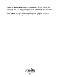 Quejas Ante El Estado Sobre Educacion Especial: Procedimientos Y Formularios Modelo - Michigan (Spanish), Page 23