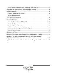 Quejas Ante El Estado Sobre Educacion Especial: Procedimientos Y Formularios Modelo - Michigan (Spanish), Page 3