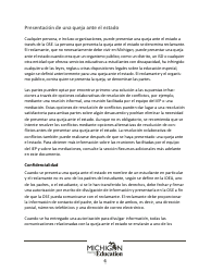 Quejas Ante El Estado Sobre Educacion Especial: Procedimientos Y Formularios Modelo - Michigan (Spanish), Page 6