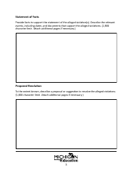 State Complaint Model Form - Michigan, Page 3
