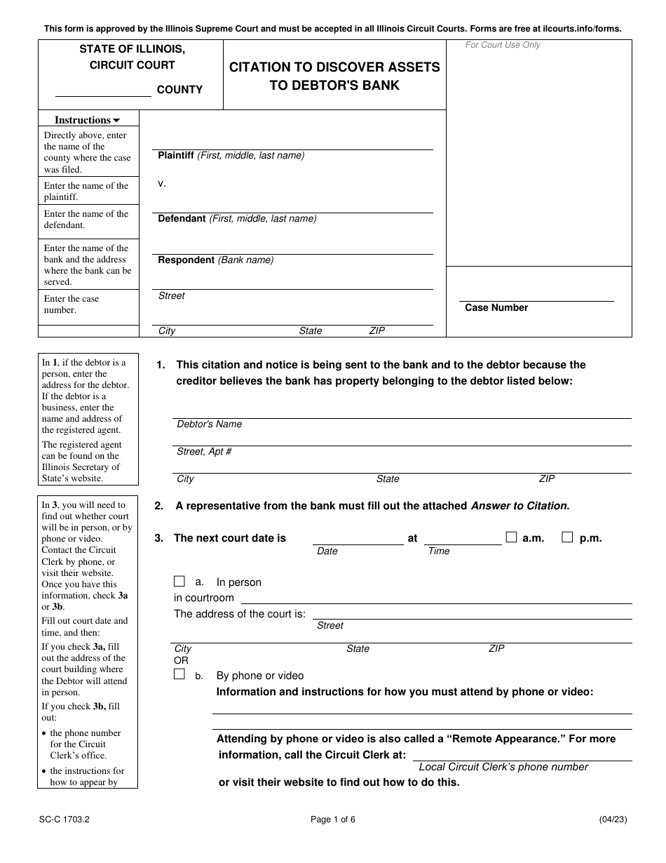 Form SC-C1703.2 - Fill Out, Sign Online and Download Fillable PDF