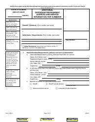 Document preview: Form SU-S1503.3 Additional Defendant/Respondent Address and Service Information for Summons - Illinois