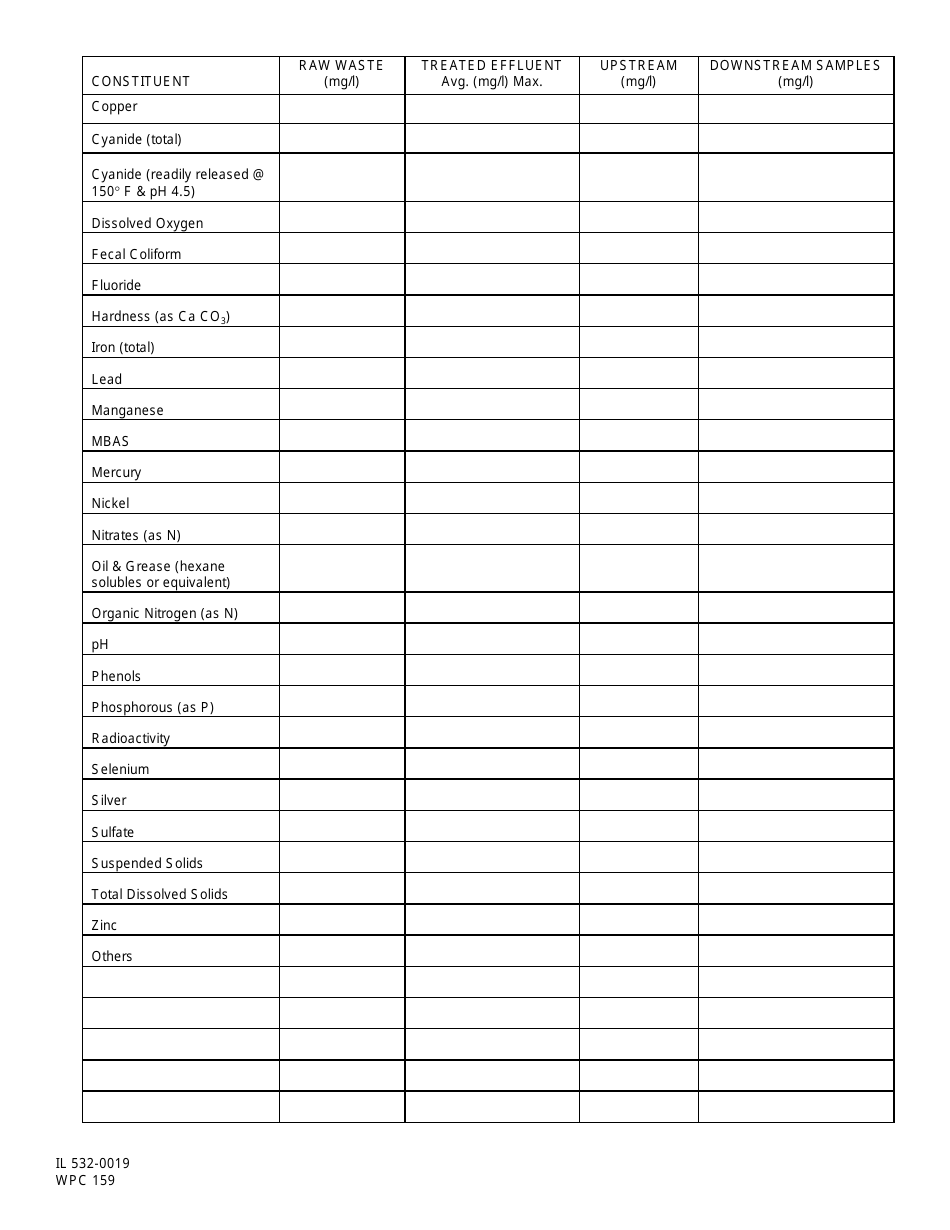 Form IL532-0019 (WPC159) Schedule H Waste Characteristics - Illinois, Page 4