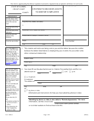 Form SC-C3003.3 Citation to Discover Assets to Debtor&#039;s Employer - Illinois