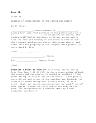 Document preview: Form 29 Letters of Guardianship of the Person and Estate - Arkansas