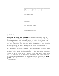 Form 24 Petition for Appointment of Guardian of the Person and Estate - Arkansas, Page 3