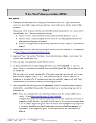 Form CCT100 Instructions - Plaintiff&#039;s Statement of Claim - Minnesota, Page 3