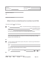 Form CCT503 Affidavit of Service on Limited Removal From Conciliation Court - Minnesota