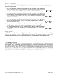 Operator Renewal Application - South Carolina, Page 2