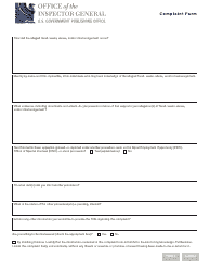 Complaint Form, Page 2