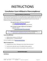 Form CCT106 Instructions - Conciliation Court Affidavit of Noncompliance - Minnesota