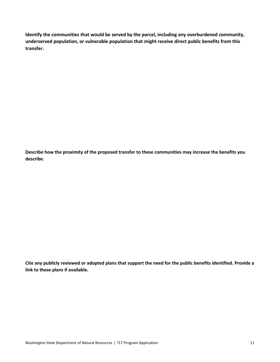 Trust Land Transfer Program Parcel Application - Washington, Page 12