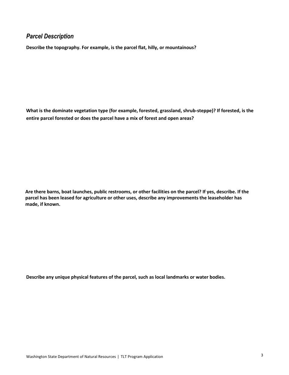 Trust Land Transfer Program Parcel Application - Washington, Page 4