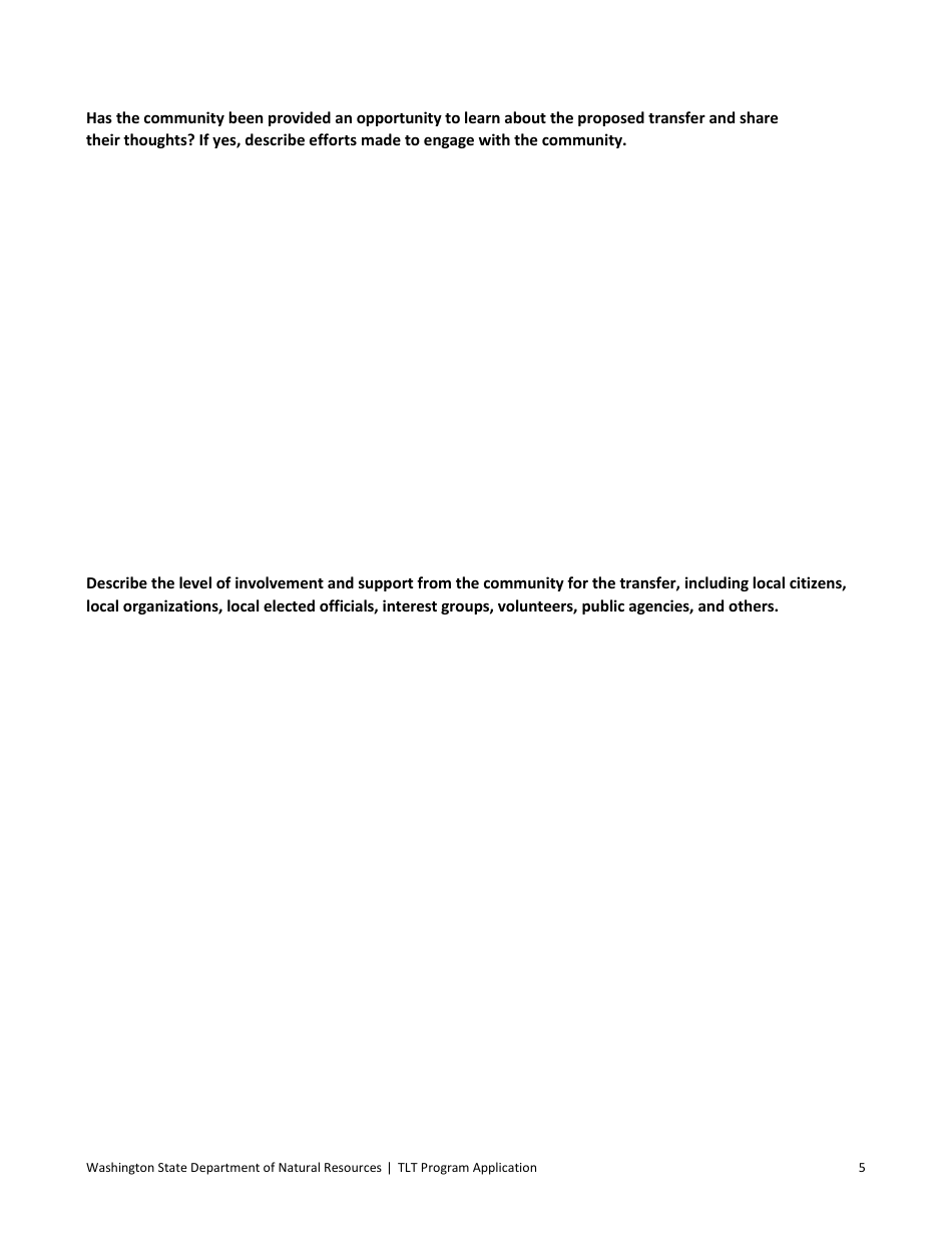 Trust Land Transfer Program Parcel Application - Washington, Page 6