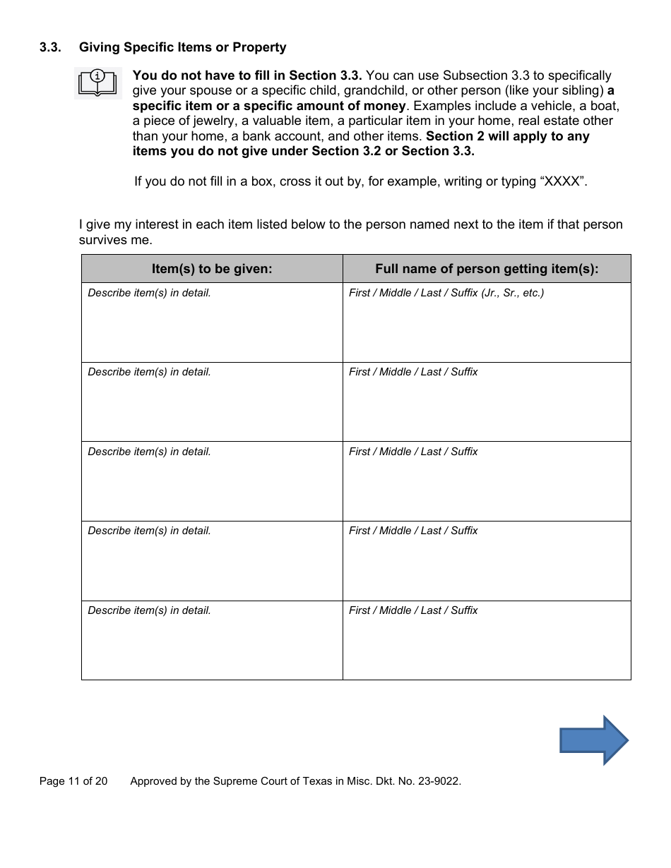 Will Form for a Married Person Who Has Children - Texas, Page 11