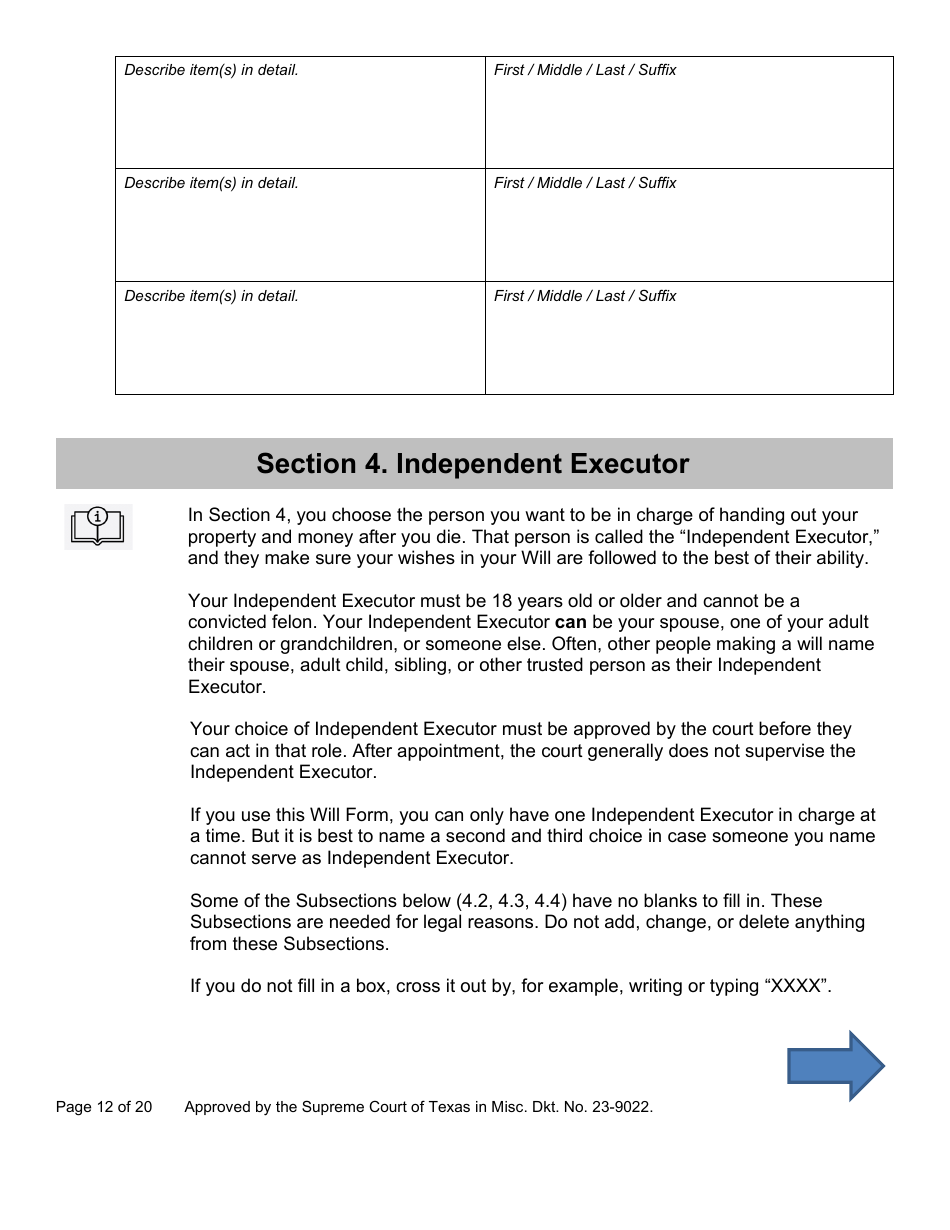 Will Form for a Married Person Who Has Children - Texas, Page 12