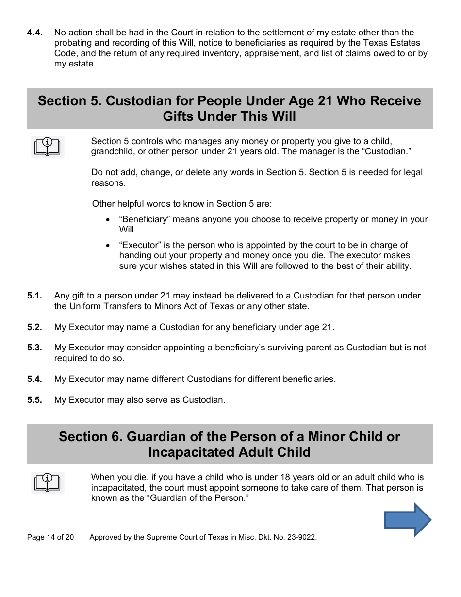 Will Form for a Married Person Who Has Children - Texas, Page 14