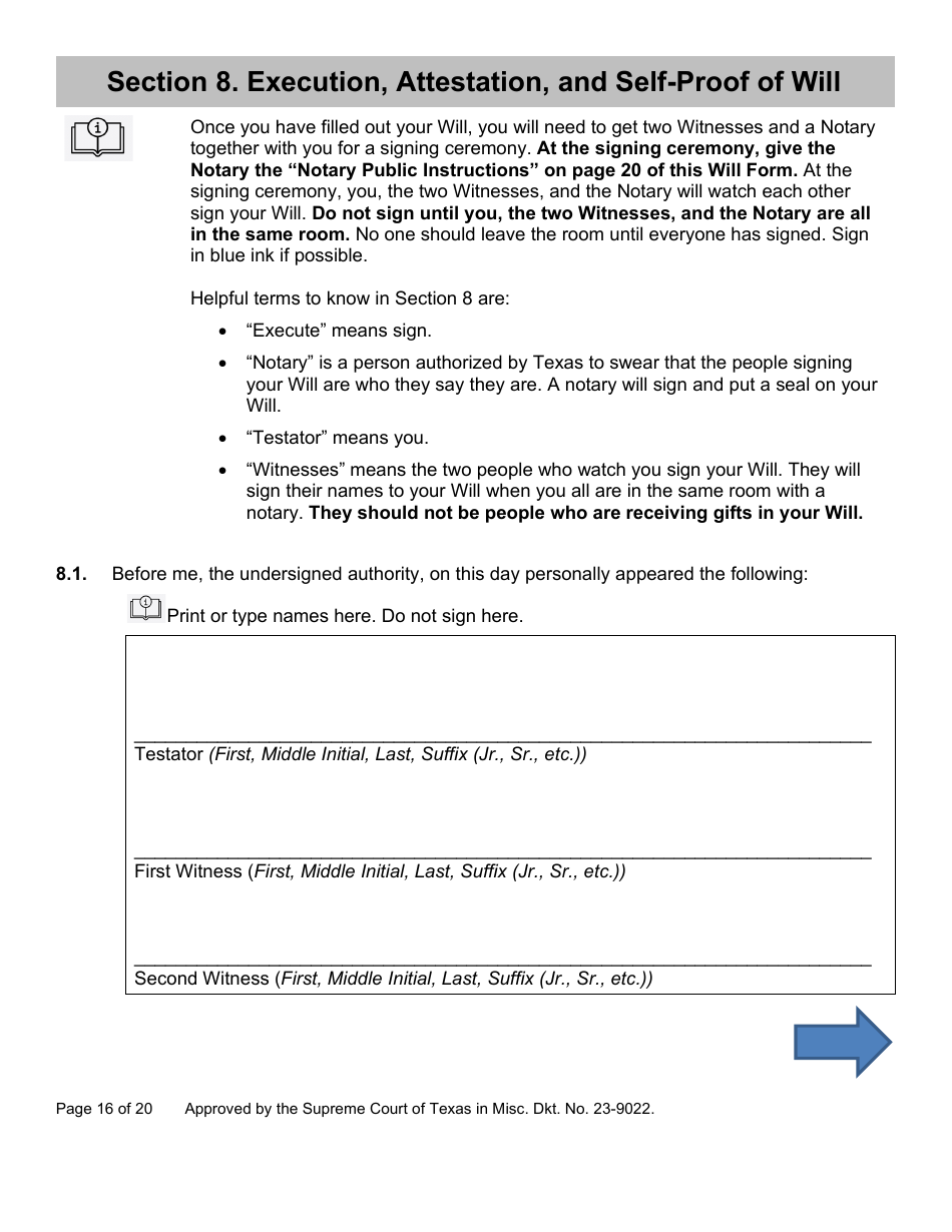 Will Form for a Married Person Who Has Children - Texas, Page 16