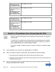 Will Form for a Person Who Is Single, Widowed, or Divorced and Who Has Children - Texas, Page 5