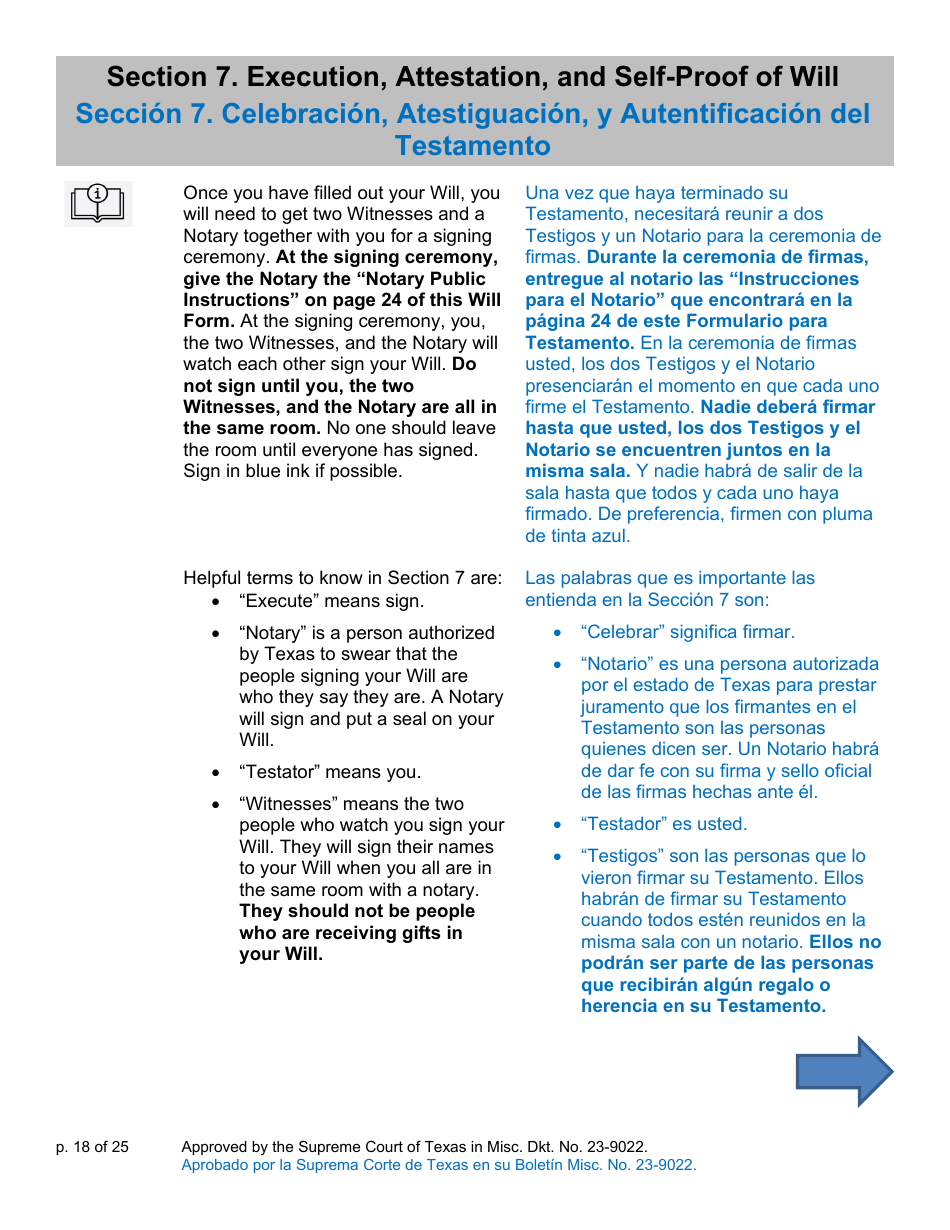 Will Form for a Person Who Is Single, Widowed, or Divorced and Does Not Have Children - Texas (English / Spanish), Page 18