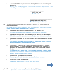 Will Form for a Person Who Is Single, Widowed, or Divorced and Does Not Have Children - Texas (English/Spanish), Page 20