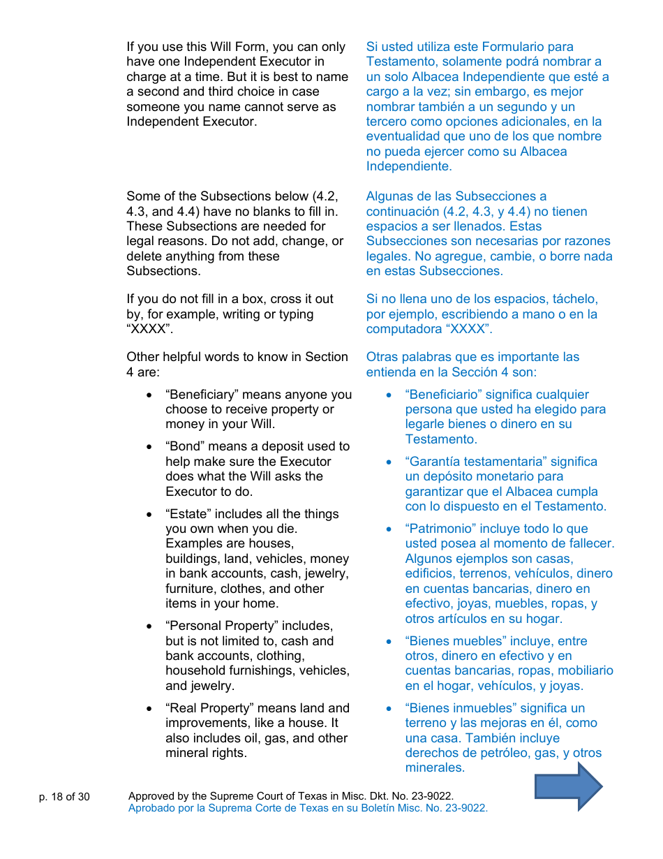 Will Form for a Person Who Is Single, Widowed, or Divorced and Who Has Children - Texas (English / Spanish), Page 18