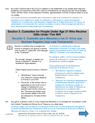 Will Form for a Person Who Is Single, Widowed, or Divorced and Who Has Children - Texas (English/Spanish), Page 20