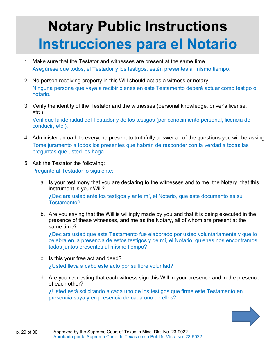 Will Form for a Person Who Is Single, Widowed, or Divorced and Who Has Children - Texas (English / Spanish), Page 29