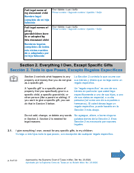 Will Form for a Person Who Is Single, Widowed, or Divorced and Who Has Children - Texas (English/Spanish), Page 8