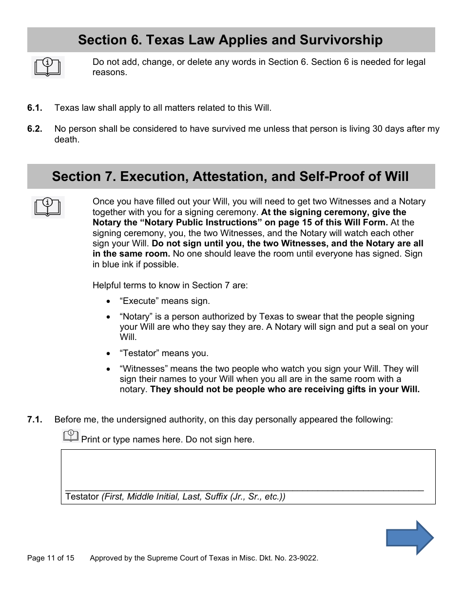 Will Form for a Person Who Is Single, Widowed, or Divorced and Does Not Have Children - Texas, Page 11