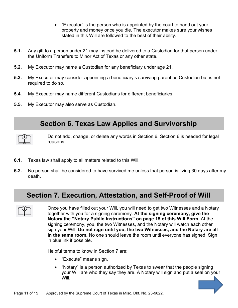 Will Form for a Married Person Who Does Not Have Children - Texas, Page 11