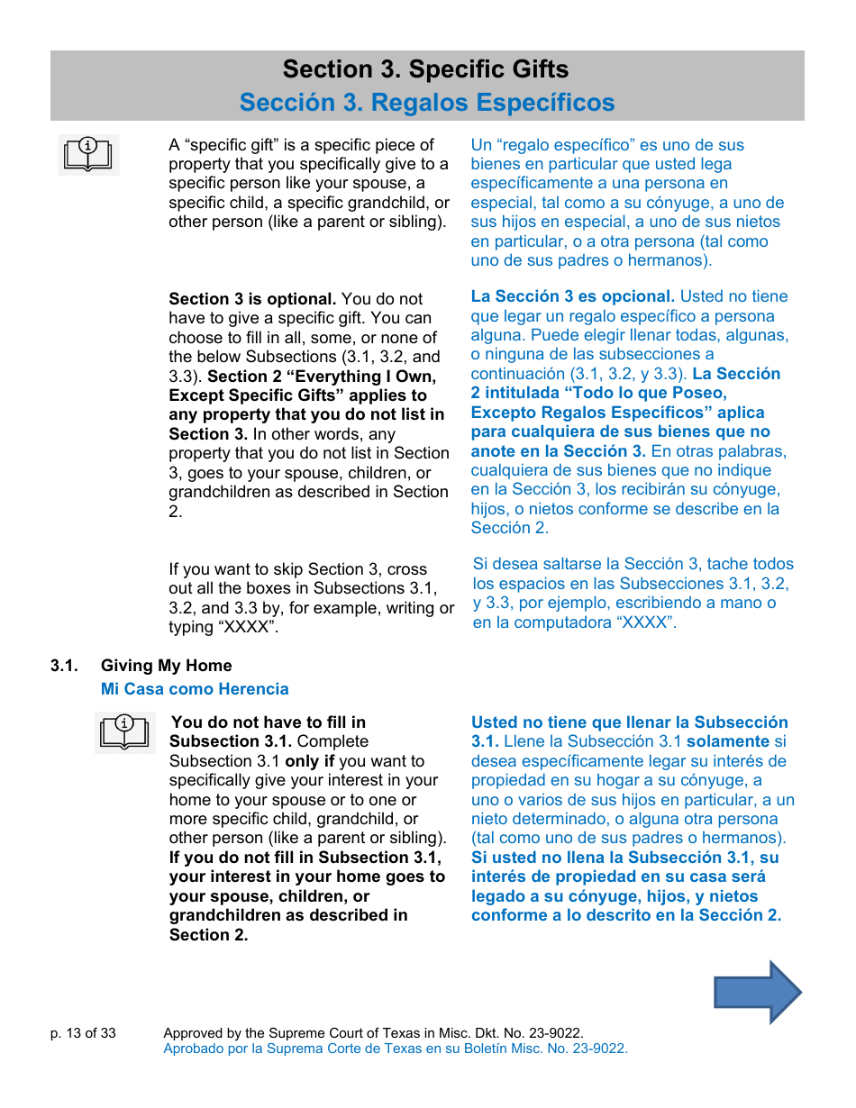 Will Form for a Married Person Who Has Children - Texas (English / Spanish), Page 13