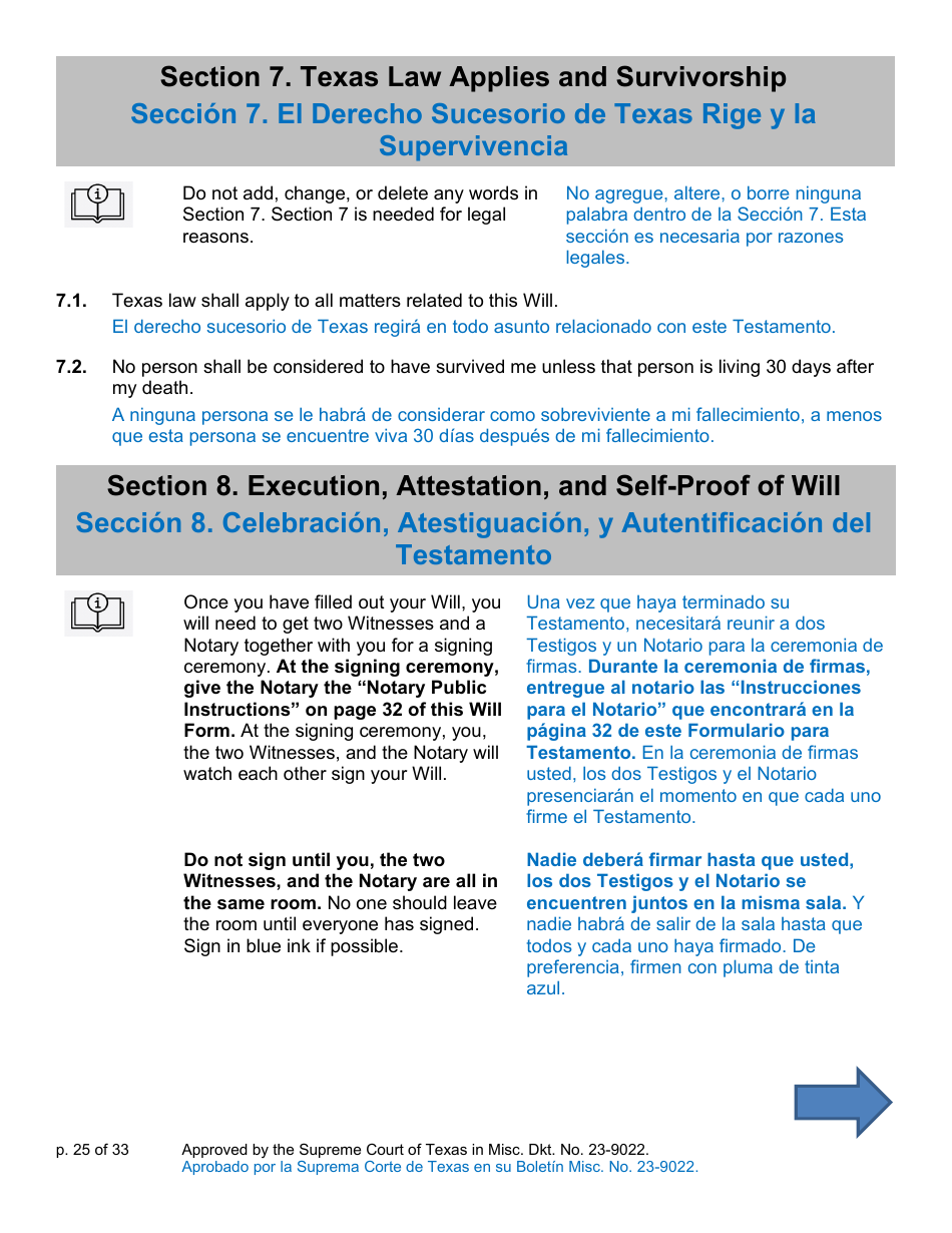 Will Form for a Married Person Who Has Children - Texas (English / Spanish), Page 25