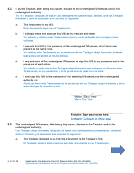 Will Form for a Married Person Who Has Children - Texas (English/Spanish), Page 27