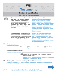Will Form for a Married Person Who Does Not Have Children - Texas (English/Spanish), Page 4