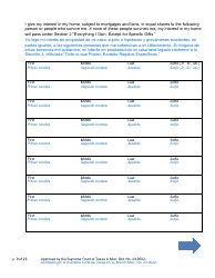 Will Form for a Married Person Who Does Not Have Children - Texas (English/Spanish), Page 9